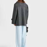 Striped silk pongé pants