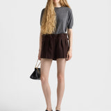 Chevron wool shorts