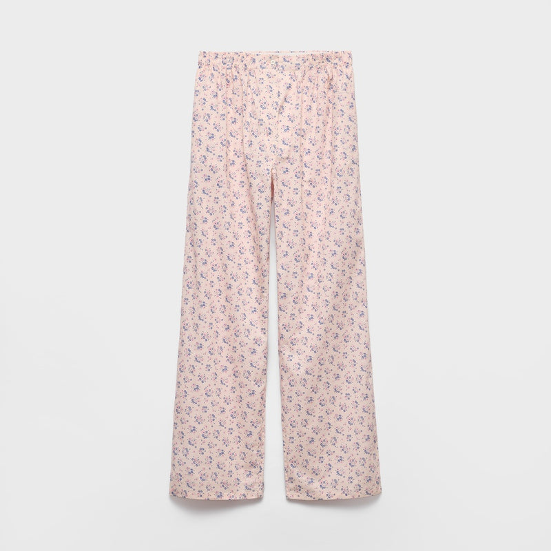 Floral print batiste pants