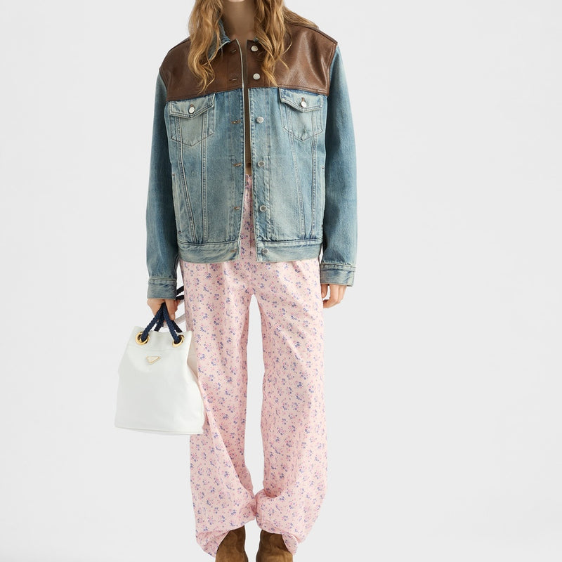 Floral print batiste pants