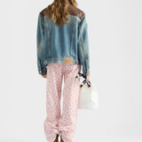 Floral print batiste pants