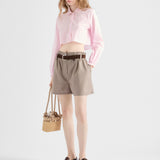 Mouliné wool shorts