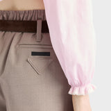 Mouliné wool shorts