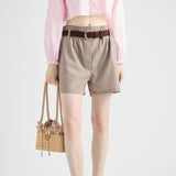 Mouliné wool shorts