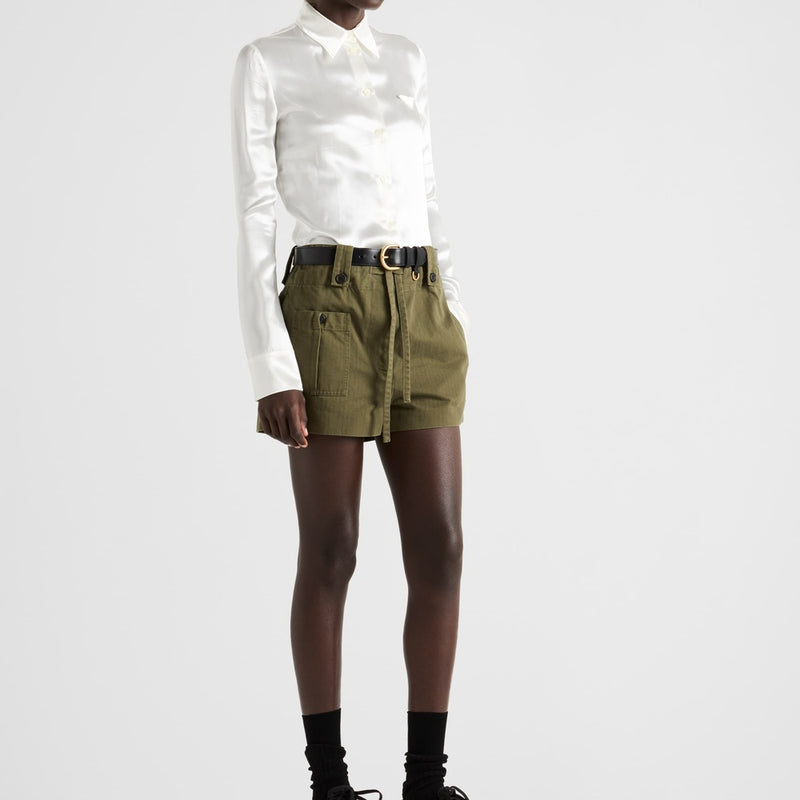 Washed chevron shorts