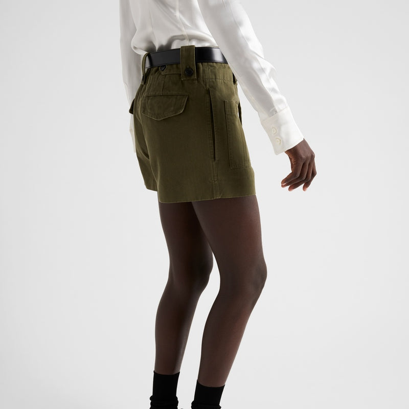 Washed chevron shorts