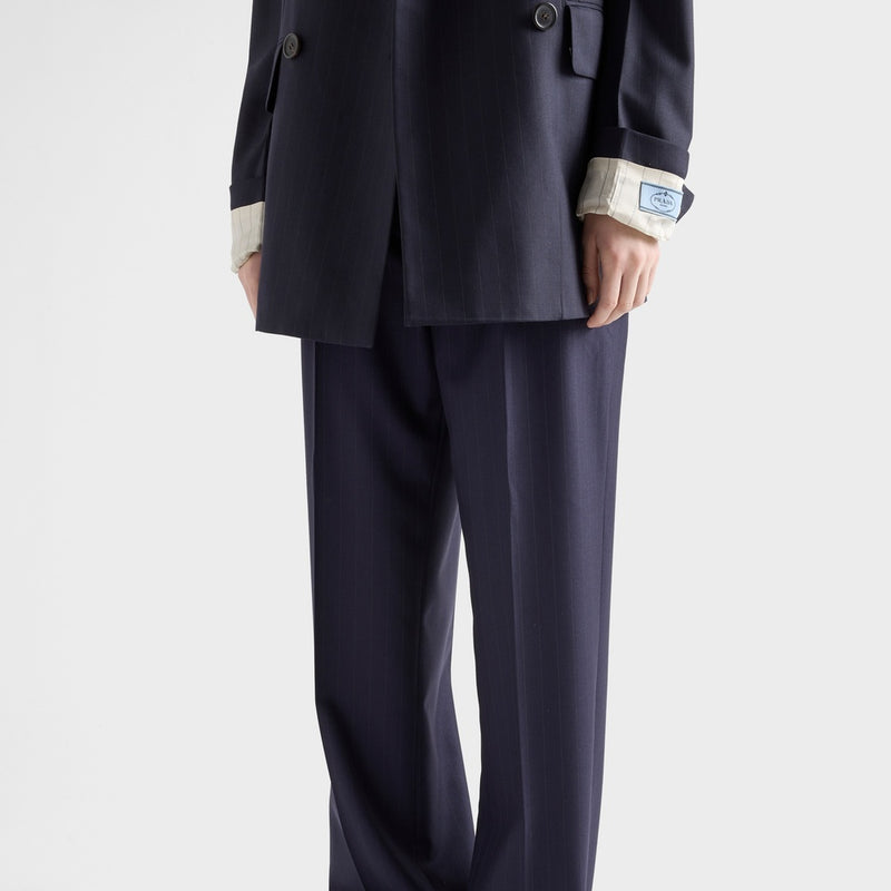 Wool pinstripe pants