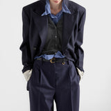 Wool pinstripe pants