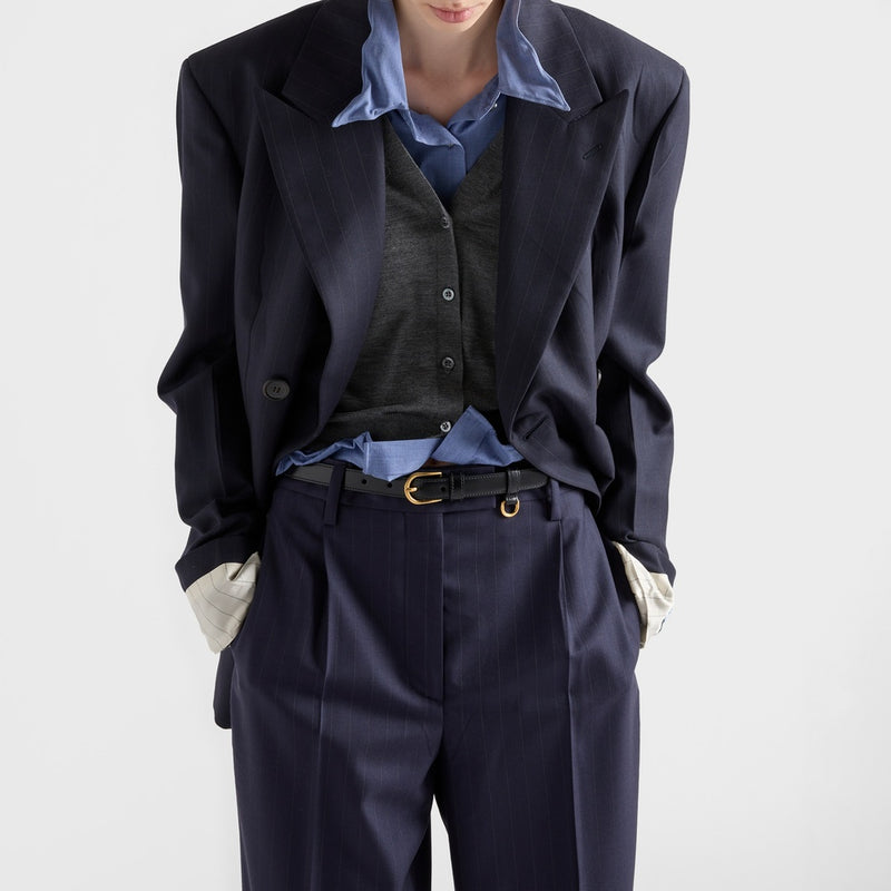 Wool pinstripe pants