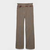 Technical wool pants with printed belt