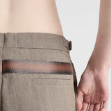 Technical wool pants with printed belt