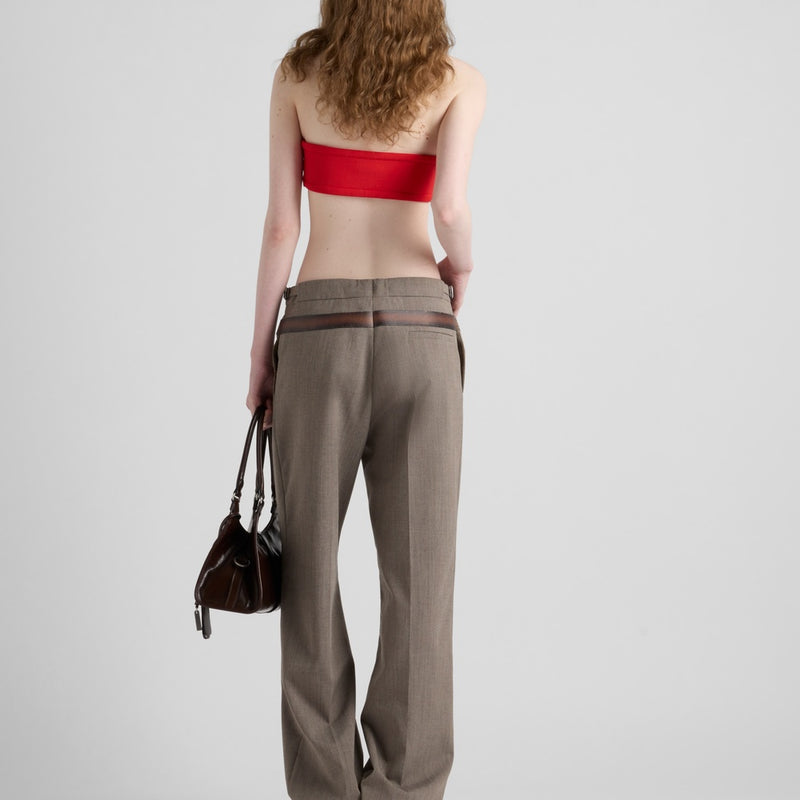 Technical wool pants with printed belt