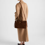 Prada Bonnie large suede handbag