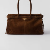 Prada Bonnie large suede handbag