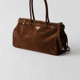 Prada Bonnie large suede handbag
