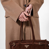 Prada Bonnie large suede handbag