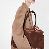 Prada Bonnie large suede handbag