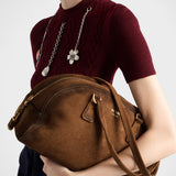 Prada Bowling medium suede bag