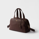 Large leather top-handle bag