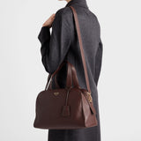 Large leather top-handle bag