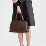Large leather top-handle bag