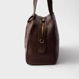 Large leather top-handle bag