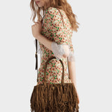 Prada Galleria medium suede bag with fringe