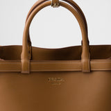 Prada Buckle medium leather handbag with double belt