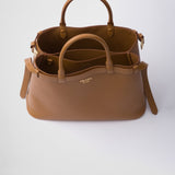 Prada Buckle medium leather handbag with double belt