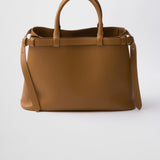 Prada Buckle medium leather handbag with double belt