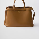 Prada Buckle medium leather handbag with double belt