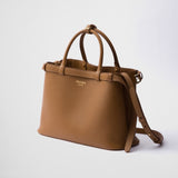 Prada Buckle medium leather handbag with double belt