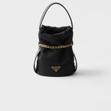 Prada Petit Sac Noir mini Re-Nylon and nappa leather bucket bag