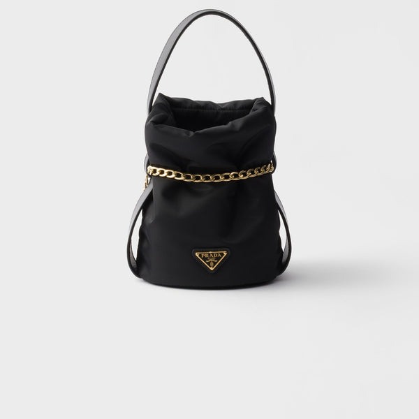 Prada Petit Sac Noir mini Re-Nylon and nappa leather bucket bag