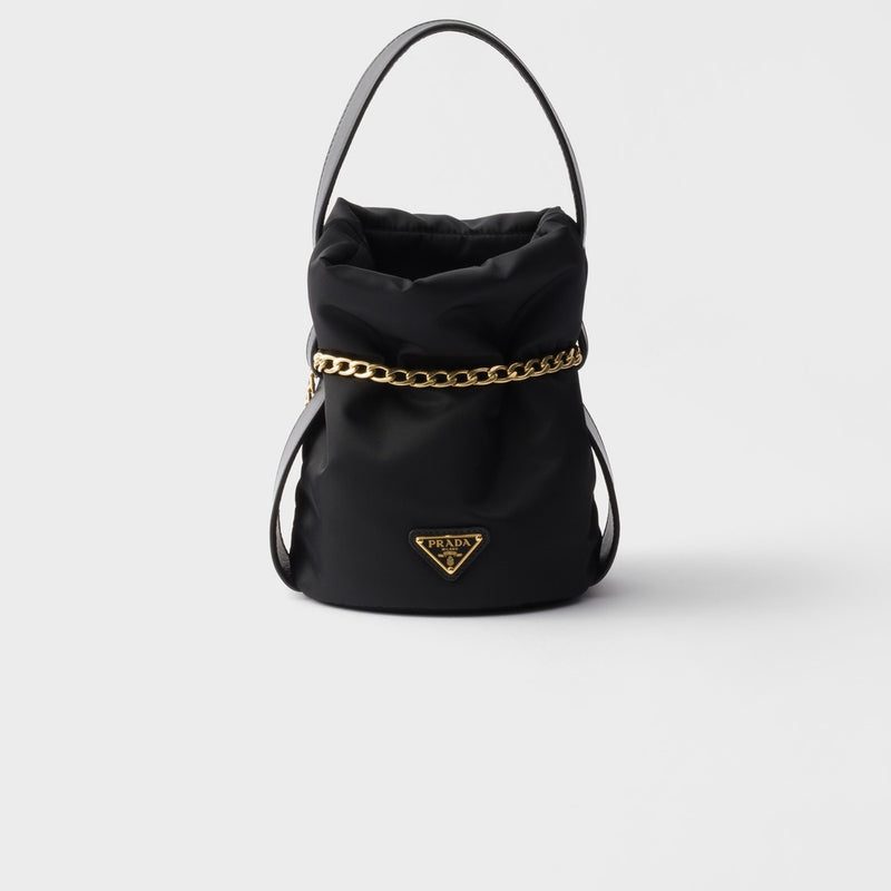 Prada Petit Sac Noir mini Re-Nylon and nappa leather bucket bag