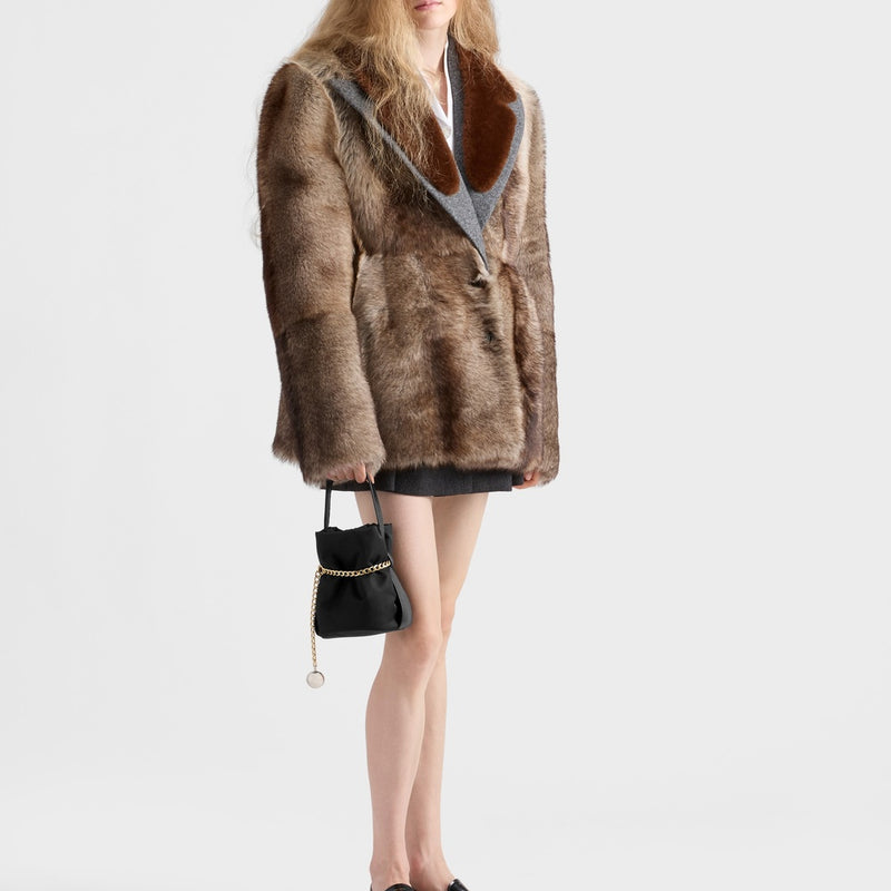 Prada Petit Sac Noir mini Re-Nylon and nappa leather bucket bag