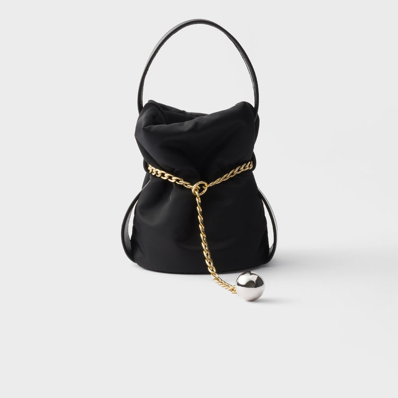 Prada Petit Sac Noir mini Re-Nylon and nappa leather bucket bag