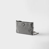 Mini crystal-studded bag with shoulder strap