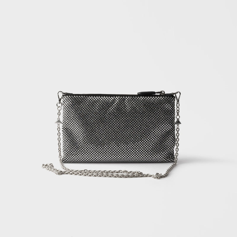 Mini crystal-studded bag with shoulder strap