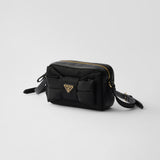 Mini Re-Nylon and nappa leather shoulder bag with bow
