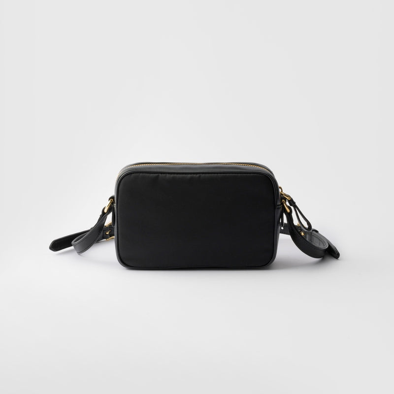 Mini Re-Nylon and nappa leather shoulder bag with bow