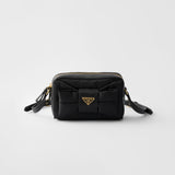 Mini Re-Nylon and nappa leather shoulder bag with bow