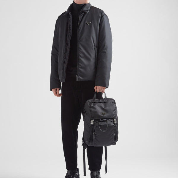 Re-Nylon and Saffiano leather backpack