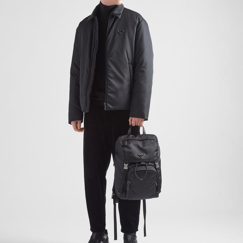 Re-Nylon and Saffiano leather backpack