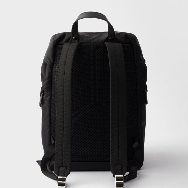 Re-Nylon and Saffiano leather backpack