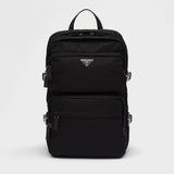 Re-Nylon and Saffiano leather backpack