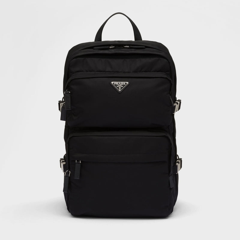 Re-Nylon and Saffiano leather backpack