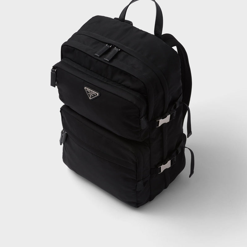 Re-Nylon and Saffiano leather backpack
