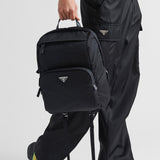 Re-Nylon and Saffiano leather backpack