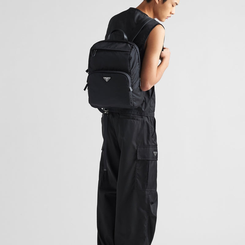 Re-Nylon and Saffiano leather backpack